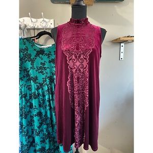 NWOT Maurice’s Maroon Velvet Dress